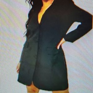 Boho Black Double Breasted Blazer Dress Plus Size 20